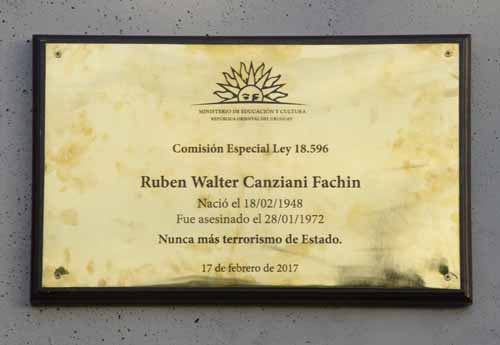 Placa de la Memoria para Walter Canziani