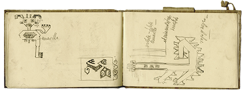 Libreta de croquis de Pedro Figari y Juna Carlos Figari Castro, 1916. Acervo Museo Figari